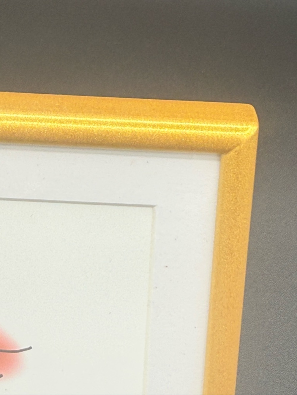 NWOT- 4”x4” Small Gold Frame Mini Lip Art Print - Pink Accent - New - Picture 2 of 4